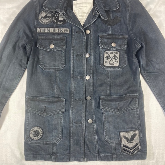 EUC Current Elliot The Commander Jacket, Black Denim, Size 1 S/M - Picture 7 of 13